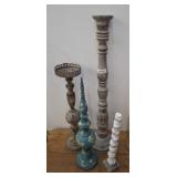 4 PC CANDLE STANDS, FINIAL TYPE DCOR