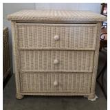 3 DRAWER WICKER CHEST