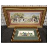NEEDLE POINT AND WATER COLOR LARGEST 18IN