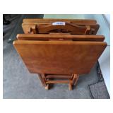 SET OF TV TABLES IN STAND