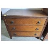 VINTAGE 3 DRAWER DRESSER-SHOWS WEAR,