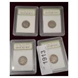 GRADED 4 PIECE BUFFALO NICKELS