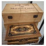 ORIENTAL DRESSER BOX AND WOODEN BOXES