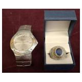 MOVADO WATCH AND U.S ARMY RING