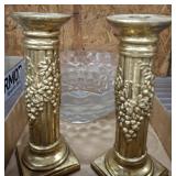 BOWL AND DECORATIVE CANDLE STICK HOLDERS