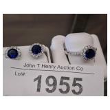 MARKED EARRINGS AND RING 925