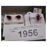 MARKED EARRINGS AND RING 925