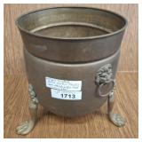 ANTIQUE ENGLISH SOLID BRASS PLANTER 11.5ï¿½X9.75ï¿½