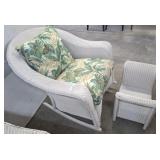 LLOYD LOOM WICKER ROCKER, STOOL/OTTOMAN