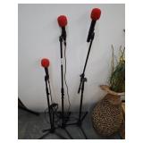 3 MICROPHONES WITH STANDS