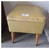 UPHOLSTERED STOOL W/ WOODEN LEGS