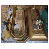 GOLD TONE MIRRORS AND SCONCES