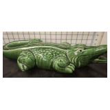 GLAZED CERAMIC ALLIGATOR FIGURINE 16IN