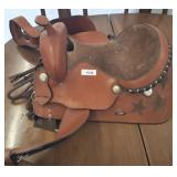 WESTERN SADDLE W/ BRIDLE, LEAD LINE