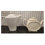 2 PC PORCELAIN TEA POTS