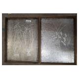FRAMED GALVANIZED LOOK BOTANICAL WALL ART