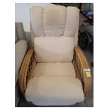 RATTAN/UPHOLSTERED ROCKER