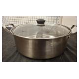 STAINLESS PAN WITH DIVIDER IN MIDDLE & CLEAR LID