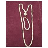 14K GOLD CLASP PEARL NECKLACES