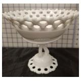 MILK GLASS COMPOTE