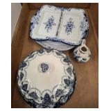 BLACK AND WHITE AND BLUE AND WHITE DISHES