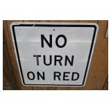 NO TURN ON RED SIGN