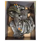 X BOX AND ASSORTED CONTROLLERS