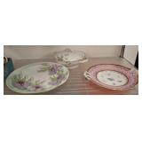 BAVARIAN AND GERMAN PLATES AND COVERED BOWL