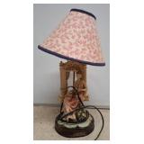 Figural Table Lamp with Fabric Shade