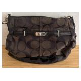 Coach Monogram Shoulder Bag with Silver Hardware