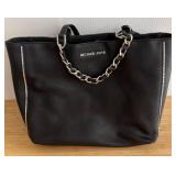 Michael Kors Black Tote with Chain Strap Detail