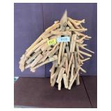 Horse Head Sculpture in Driftwood, 18in