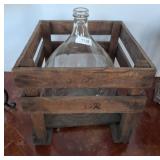 Glass Demijohn in Wooden Crate