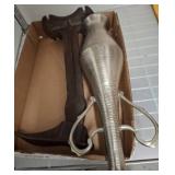 Metal Decorative Vase and Iron Tool Lot