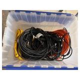 Plastic Bin with Power and Extension Cables