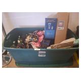 Storage Bin with Seasonal Decor Items