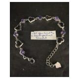 Sterling Silver Bracelet With Amethyst Stones
