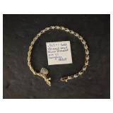 .925 Gold Vermeil Heart Charm Tennis Bracelet