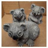 Three Small Resin Koala Figurines