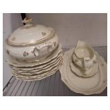 Bavaria Porcelain Dinnerware Set with Gold Accents