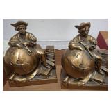 Cast Metal Globe Bookends
