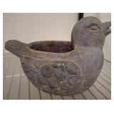 Carved Stone Bird-Shaped Bowl