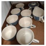 Blue and White Porcelain Tea Set