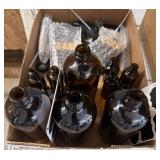 Amber Glass Bottles with Accessories