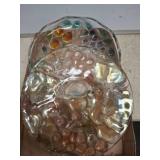 Two Glass Plates With Fruit Relief Designs