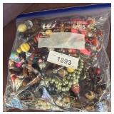 Bag of Assorted Costume Jewelry and Beads