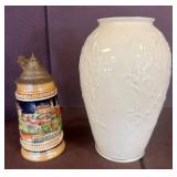 Lenox Embossed Vase and Nuremberg Beer Stein