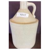 Stoneware Jug with Handle, Beige Glaze, 12in