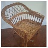 Child-Size Wicker Armchair With Openwork Design