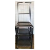 Two Black Metal Storage Units, Shelving & Cart 15x